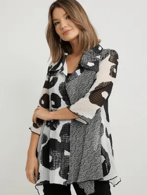 Joseph Ribkoff T Multi Print Long Blouse 222145 263