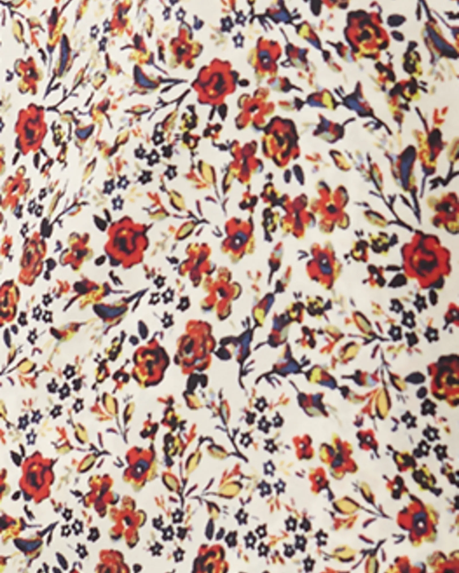 Justine Floral Print Tank Top | Ivory / Red