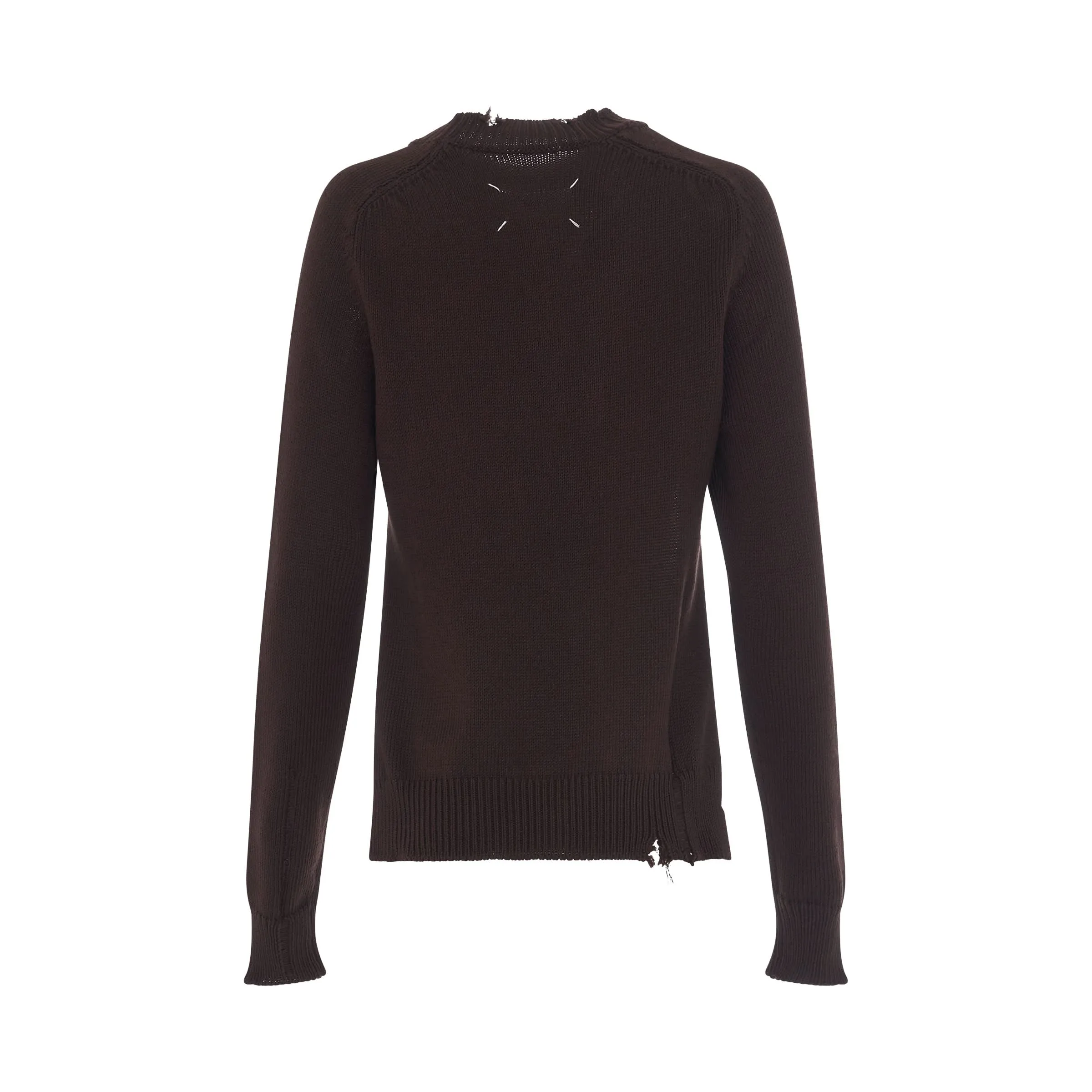 Knitted Long Sleeve Sweater in Brown