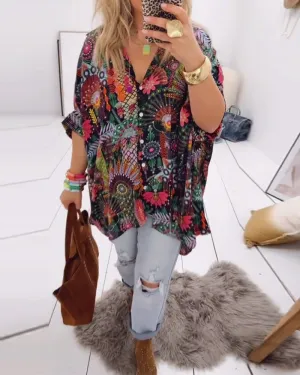 💥Last Day Special Sale 49% OFF💃Loose Fashion Printed Blouse