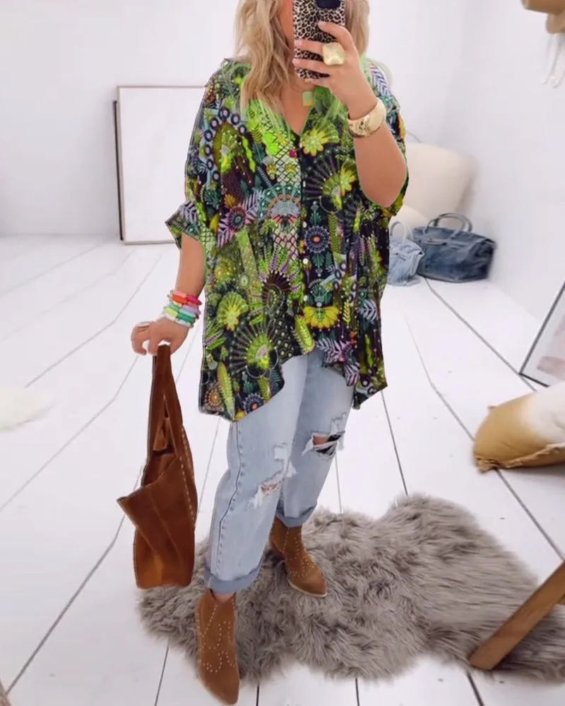 💥Last Day Special Sale 49% OFF💃Loose Fashion Printed Blouse