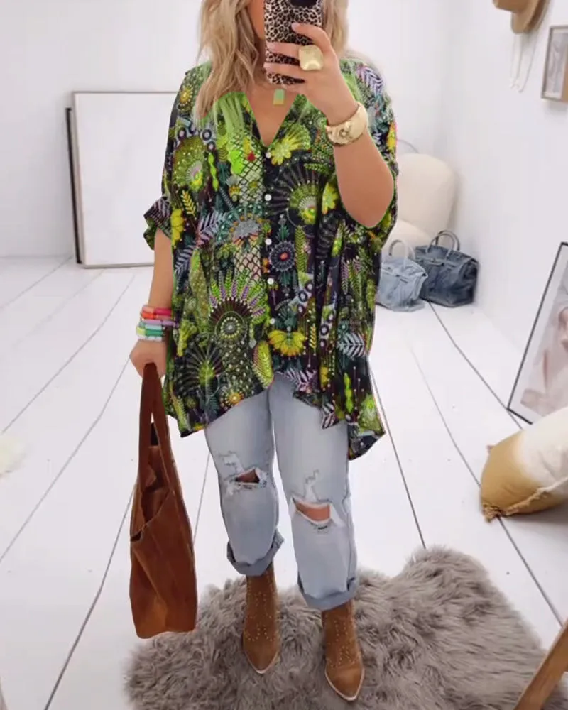 💥Last Day Special Sale 49% OFF💃Loose Fashion Printed Blouse