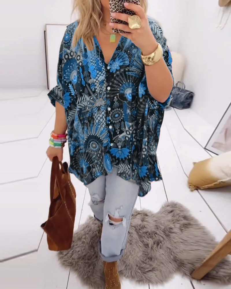 💥Last Day Special Sale 49% OFF💃Loose Fashion Printed Blouse