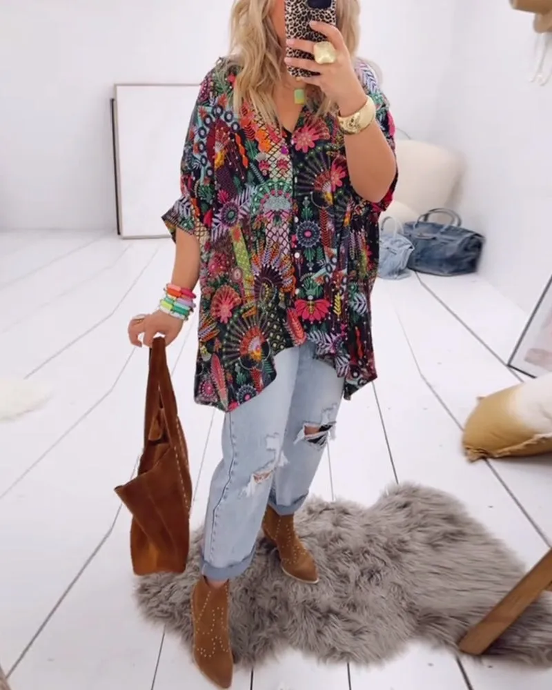 💥Last Day Special Sale 49% OFF💃Loose Fashion Printed Blouse