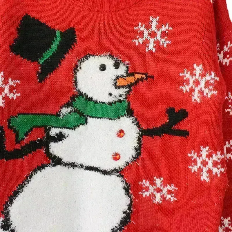 Little Snowman Christmas Sweater Snowflakes