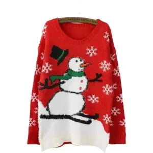 Little Snowman Christmas Sweater Snowflakes