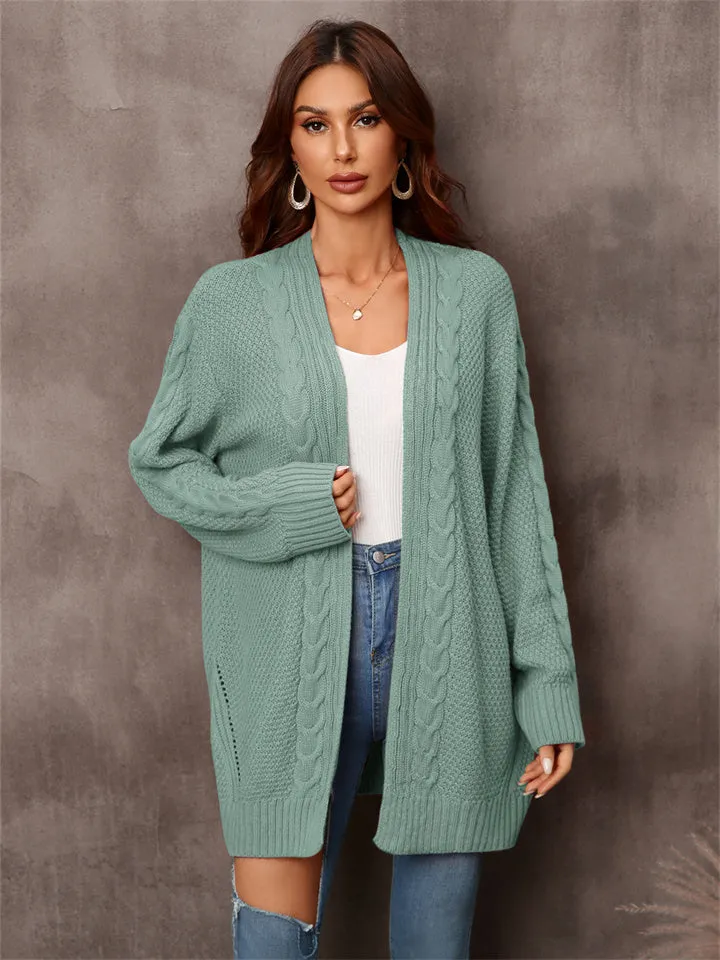 Loose Solid Color Irregular Knitted Sweater Coat
