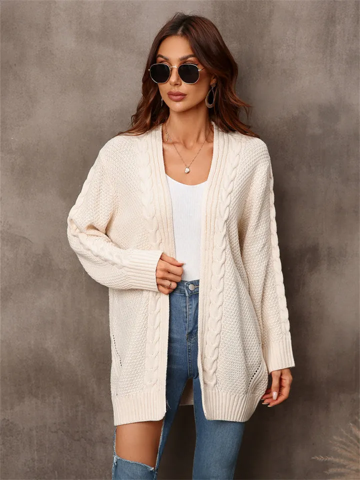 Loose Solid Color Irregular Knitted Sweater Coat
