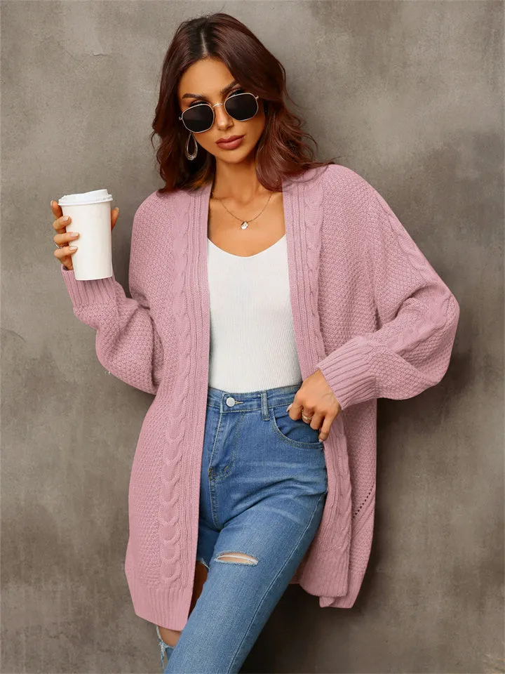 Loose Solid Color Irregular Knitted Sweater Coat