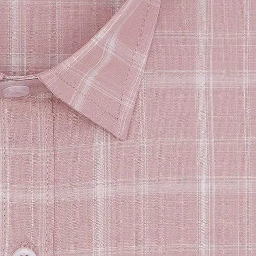 Men's 100% Cotton Plaid Checkered Full Sleeves Shirt (Peach)