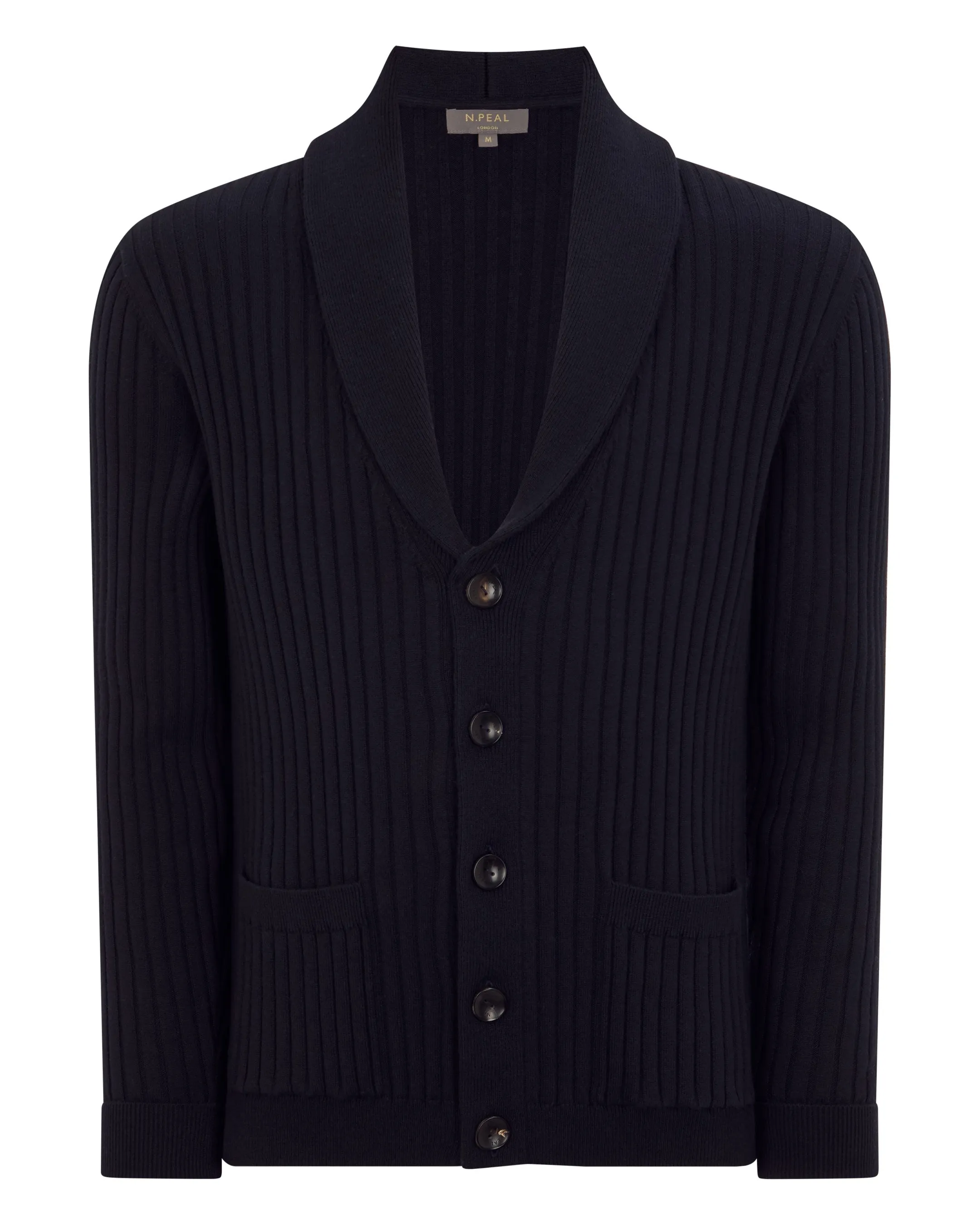 Men's Cotton Blend Shawl Cardigan Navy Blue
