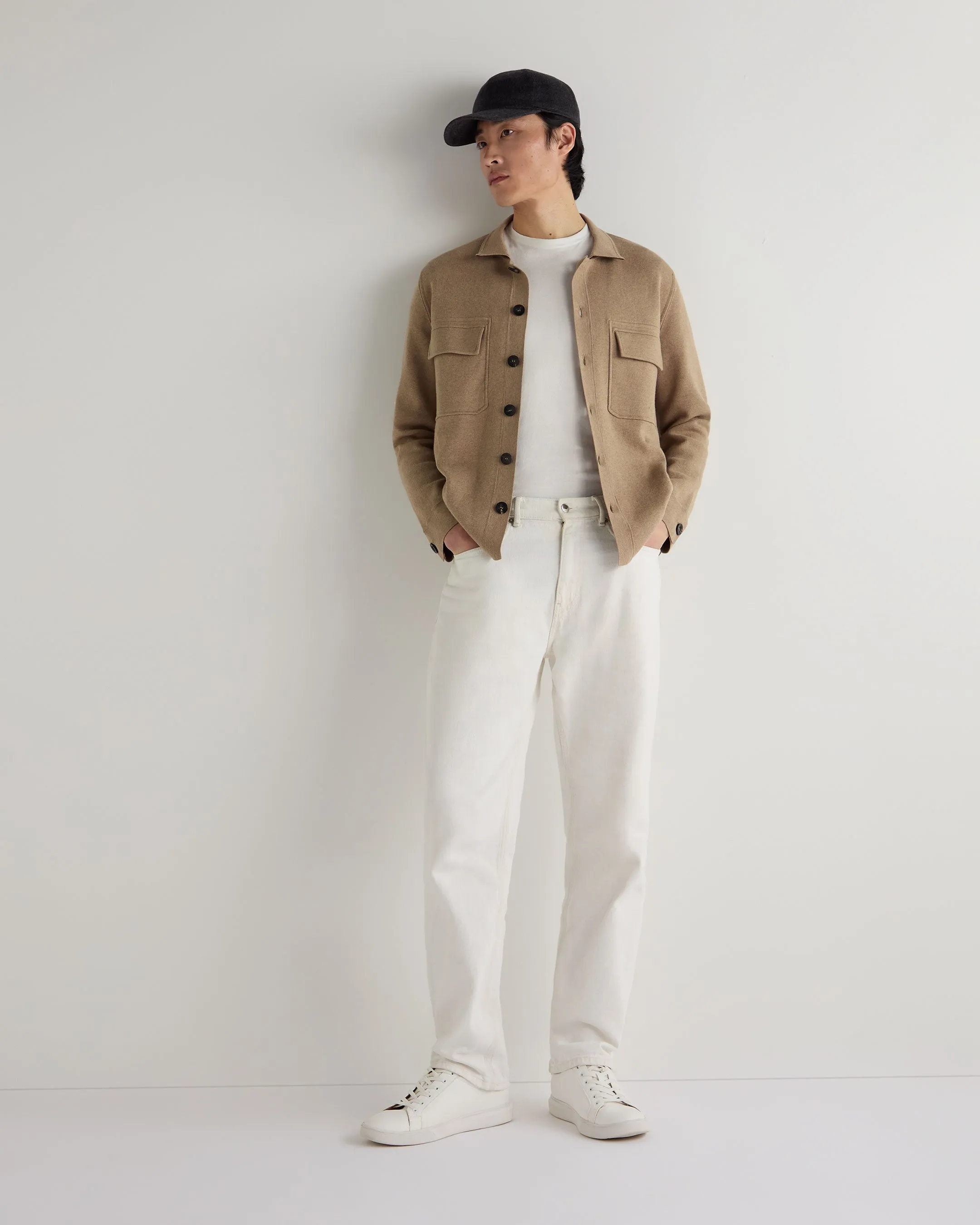 Men's Cotton Cashmere Overshirt Taupe Brown