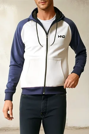 Men'S Raglan Sleeve Zipper Hood