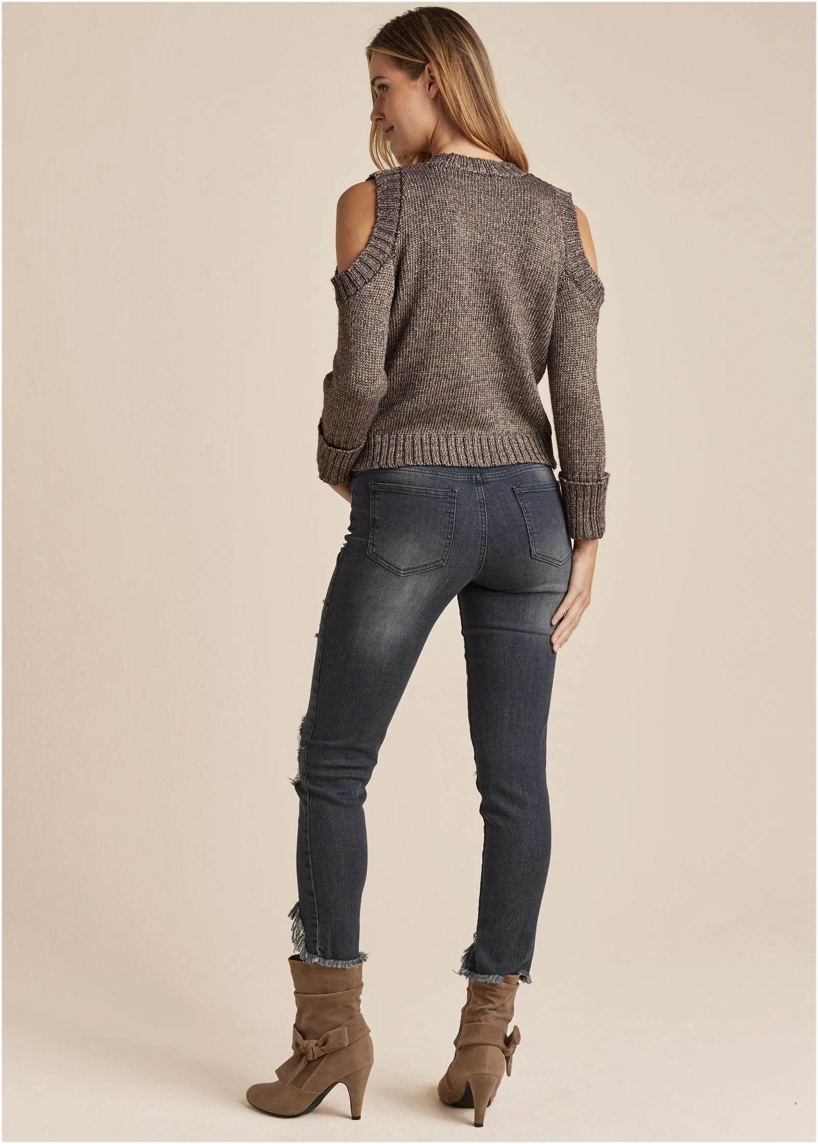 Metallic Sweater - Brown