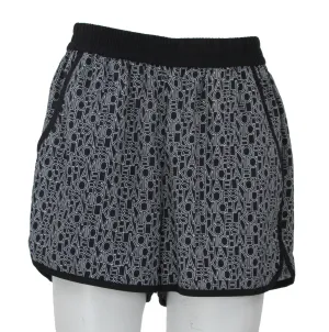 Michael Kors Women's Logo Print Pull On Shorts Black White Size Small