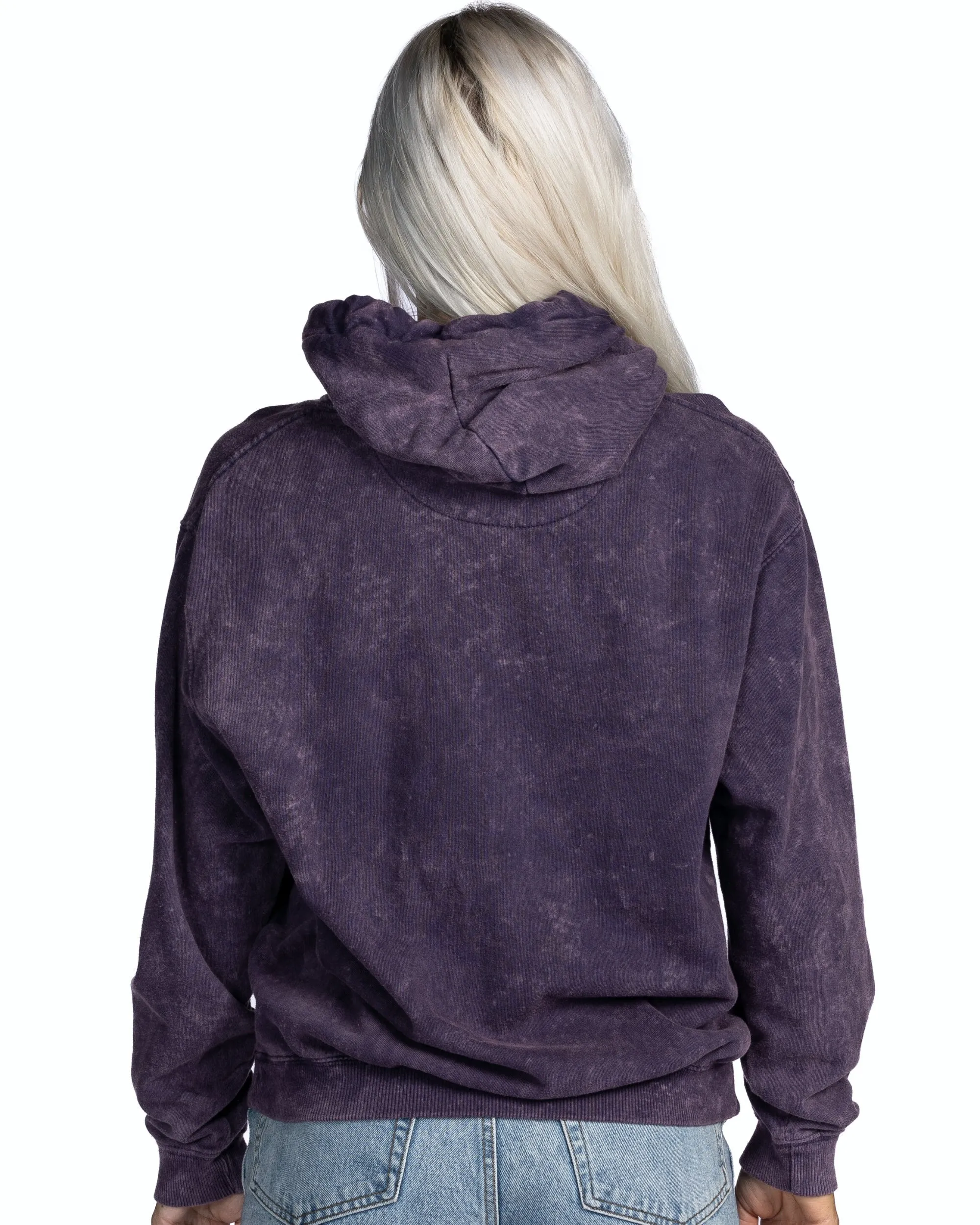Mineral Wash Premium Fleece Hoodie - Aubergine