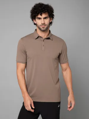 MINIMAL BUZZ SOFT TOUCH POLO T-SHIRT-MUD BROWN