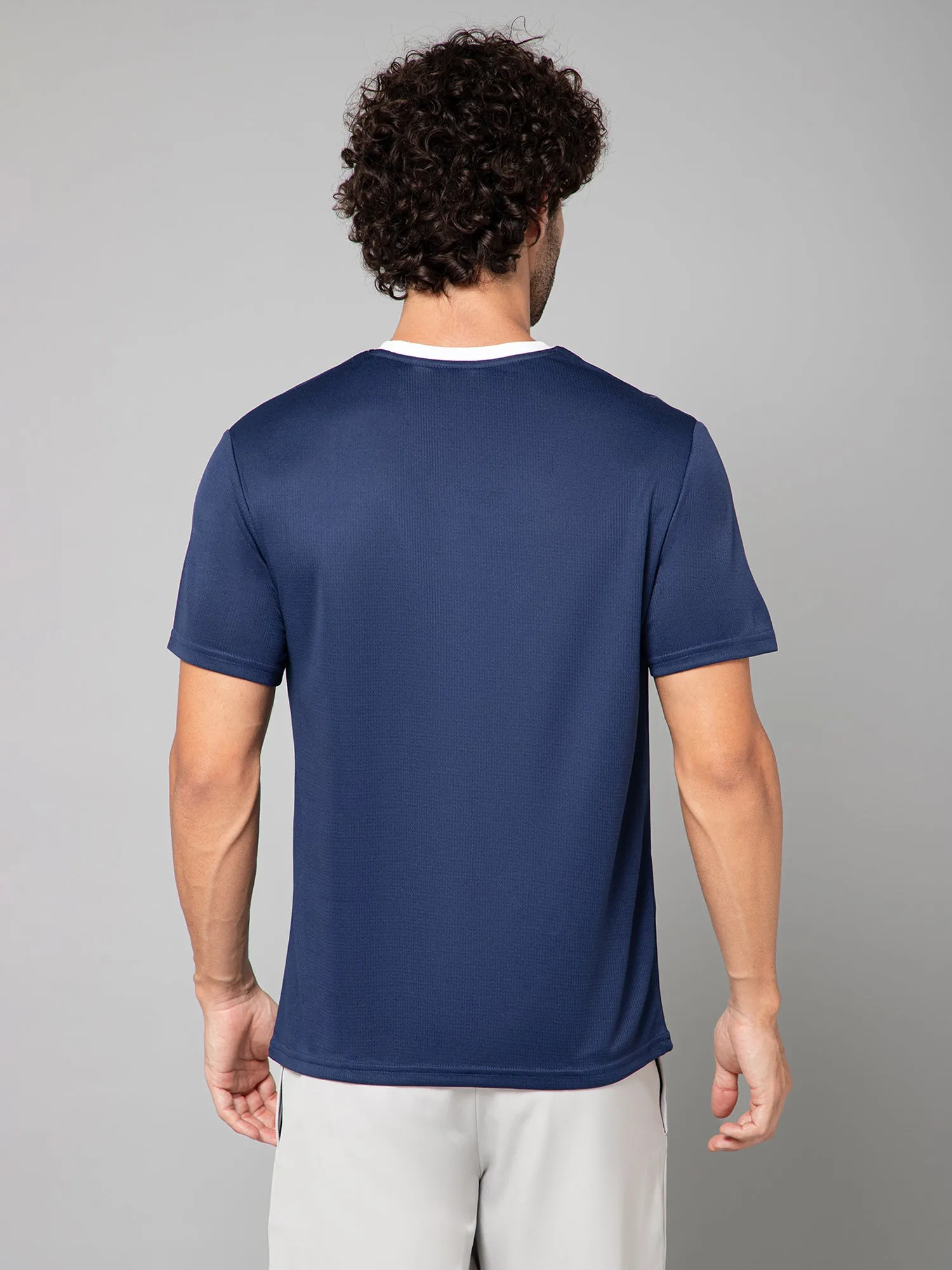 MINIMAL BUZZ STRENGTH MESH BASIC T-SHIRT-NAVY