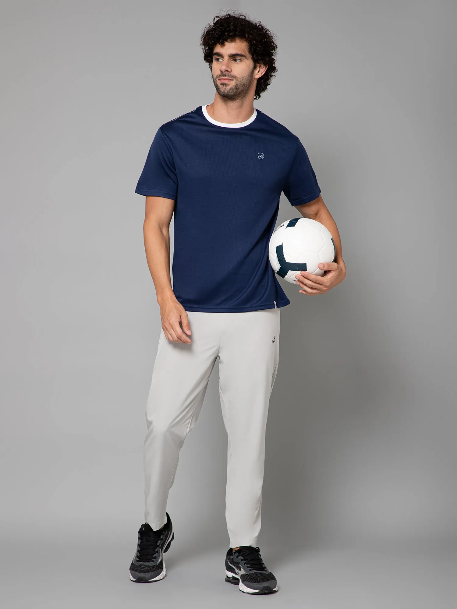 MINIMAL BUZZ STRENGTH MESH BASIC T-SHIRT-NAVY