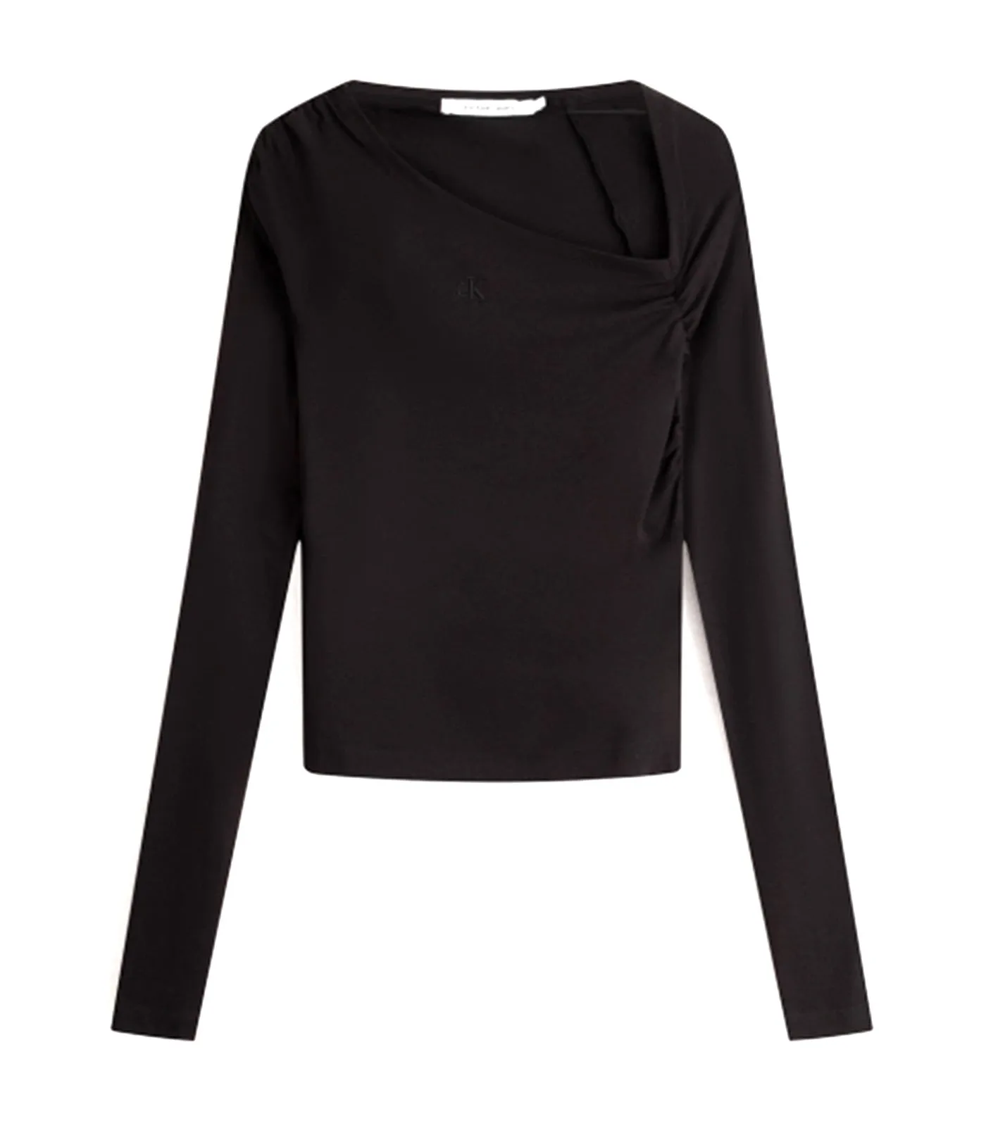 Modern Cut-Out Knit Top Black