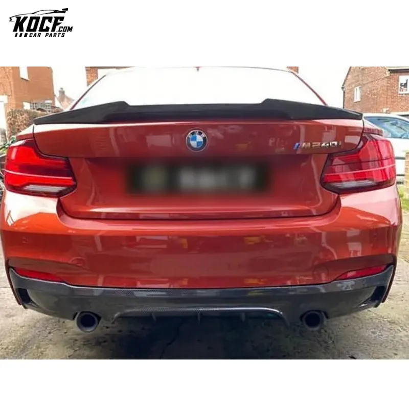MP style carbon fiber rear bumper lip splitter spoiler diffuser For BMW F22 M235i M-tech bumper