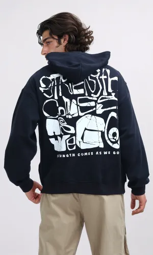 O199378 - Relaxed Fit Long Sleeves Slip On Hoodie - Black