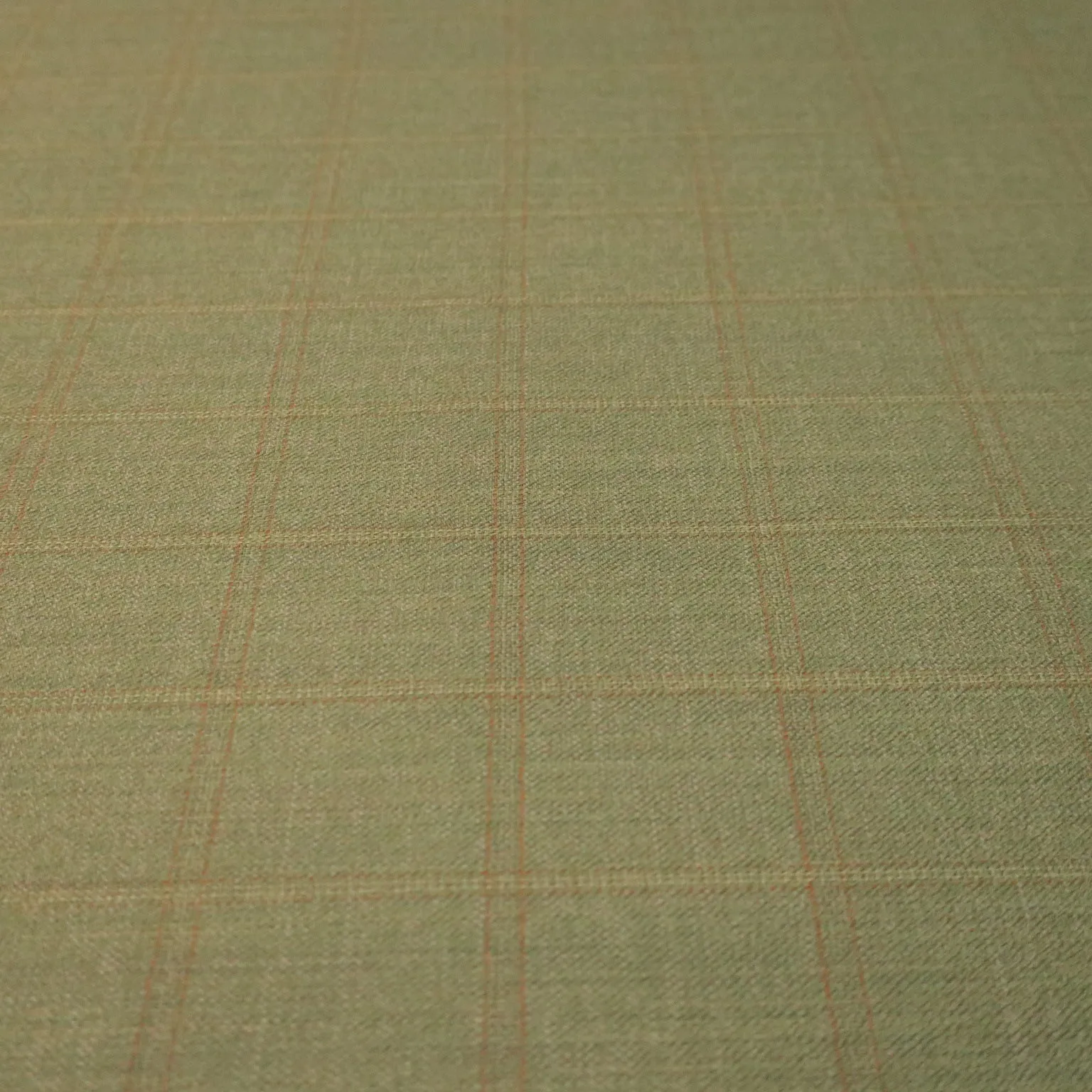 Pale Green Plaid Loro Piana Wool Fabric