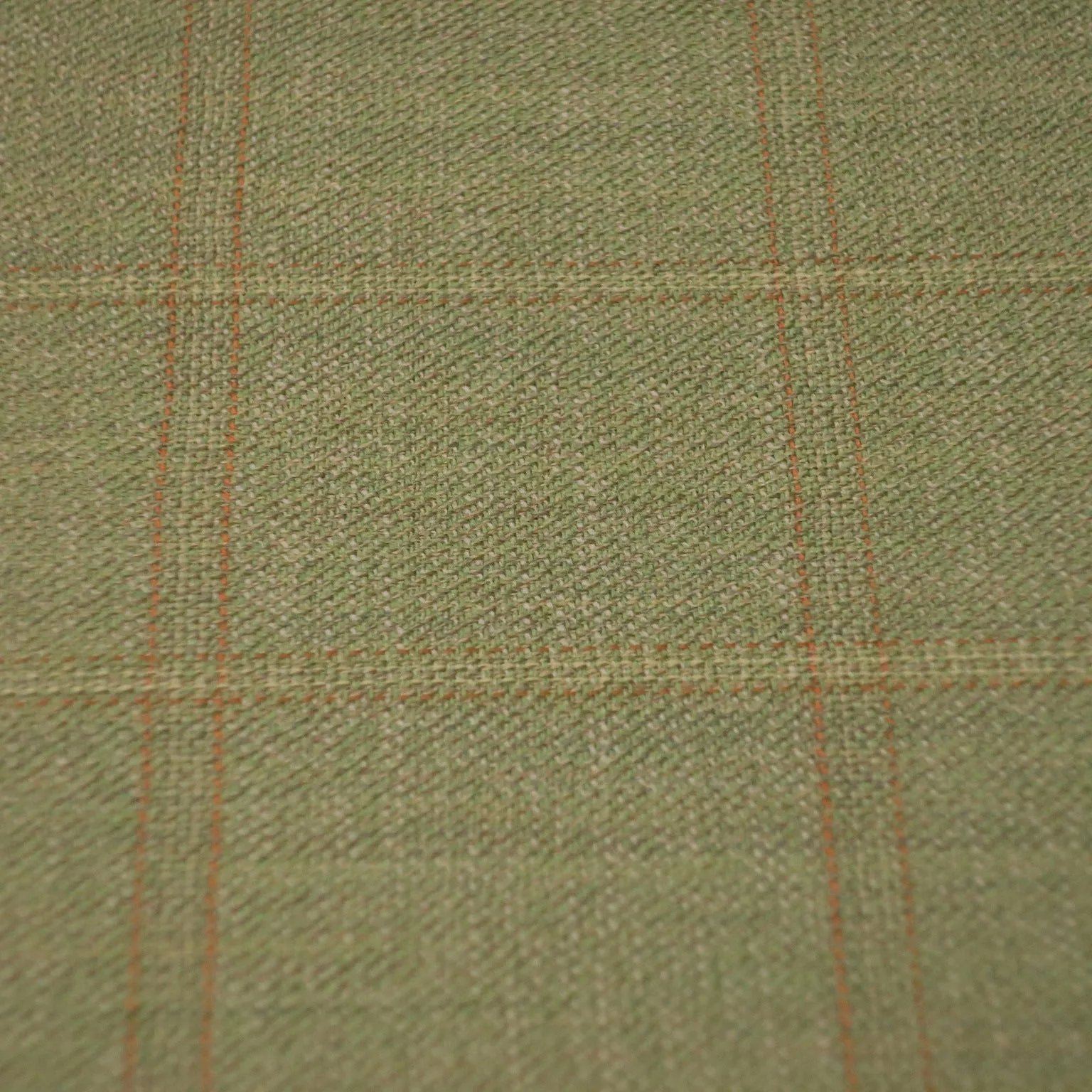 Pale Green Plaid Loro Piana Wool Fabric