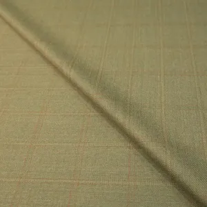 Pale Green Plaid Loro Piana Wool Fabric