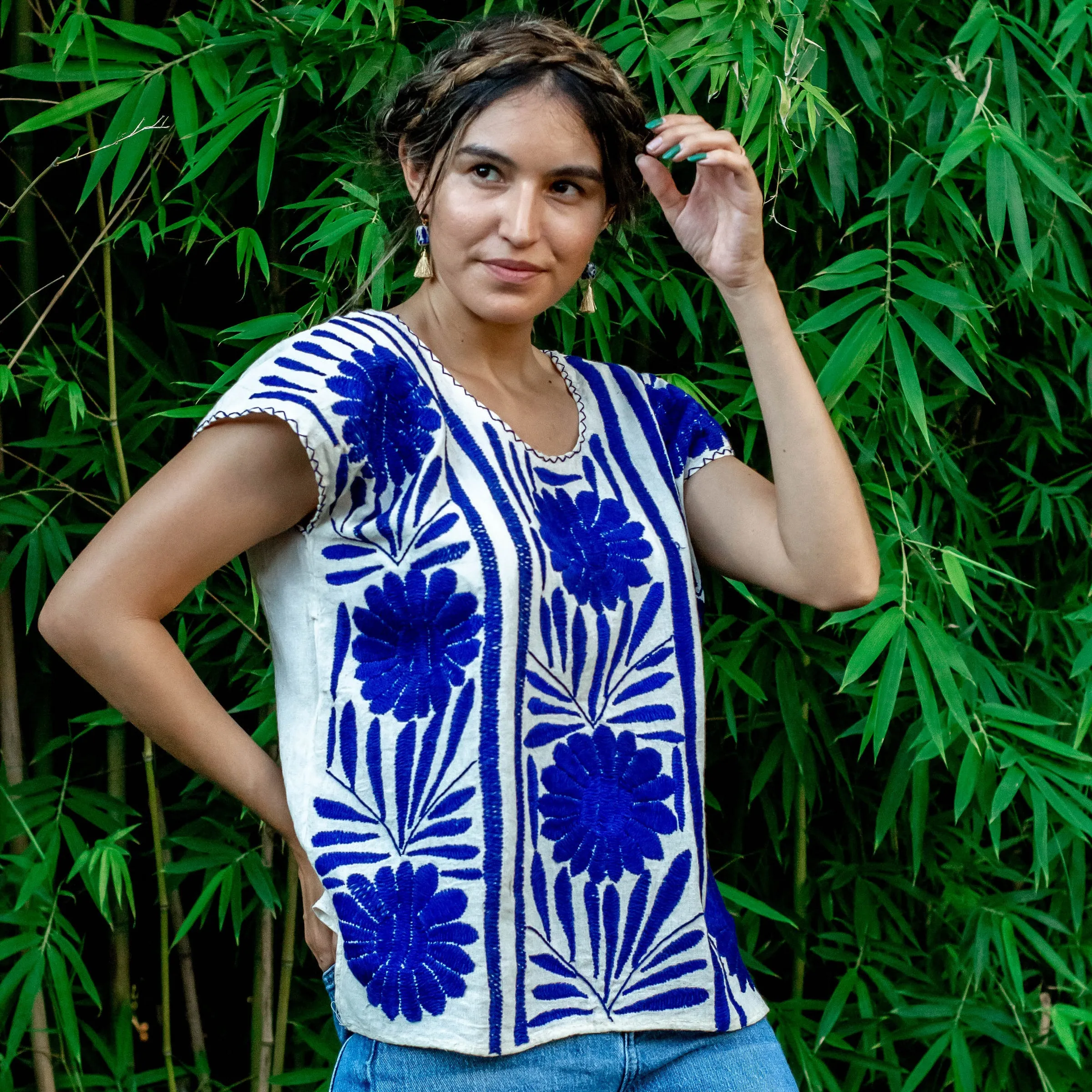 Palmita Blouse - Hand Embroidered in Oaxaca