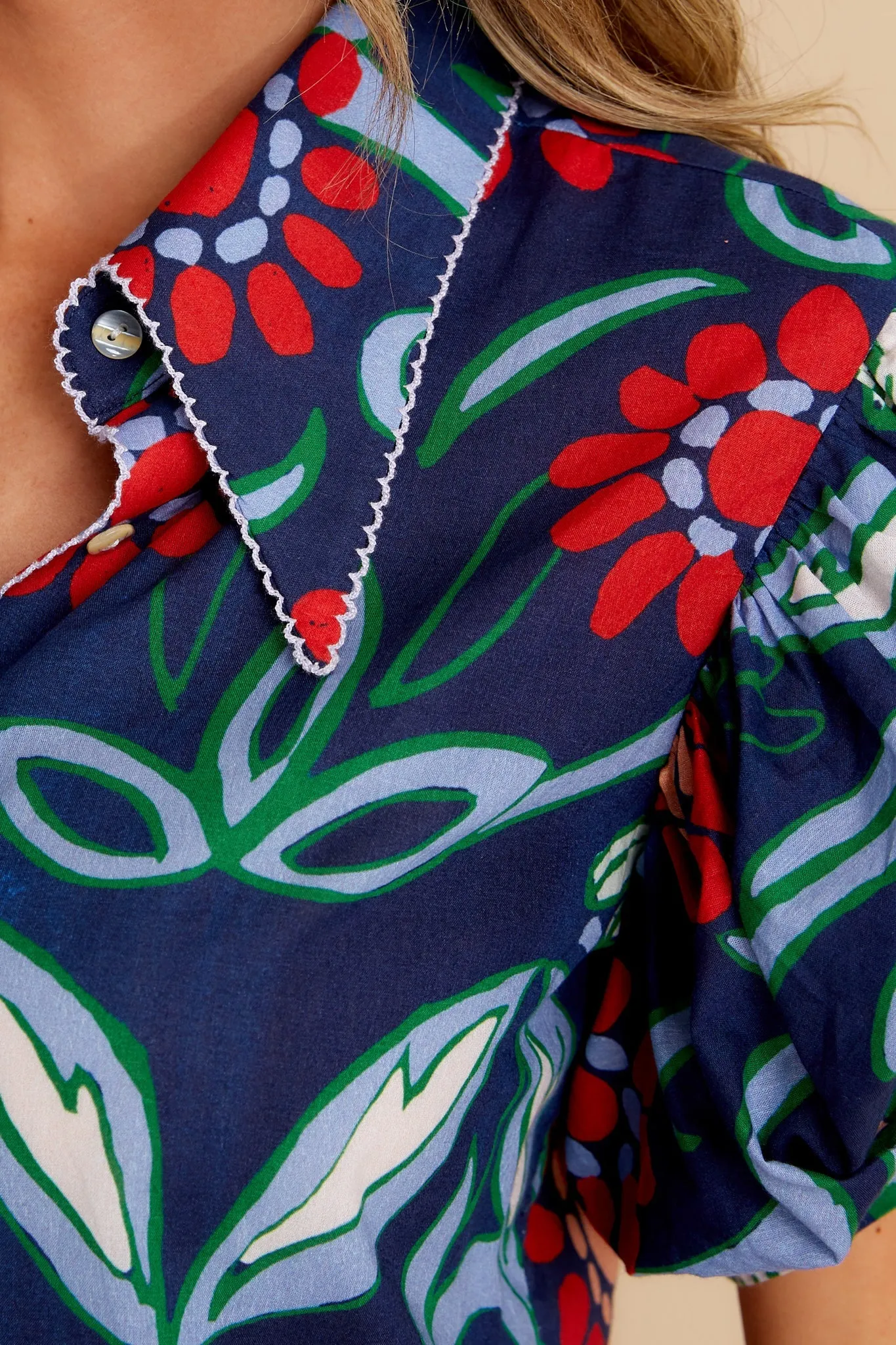 Pilar Roco Azul Blouse