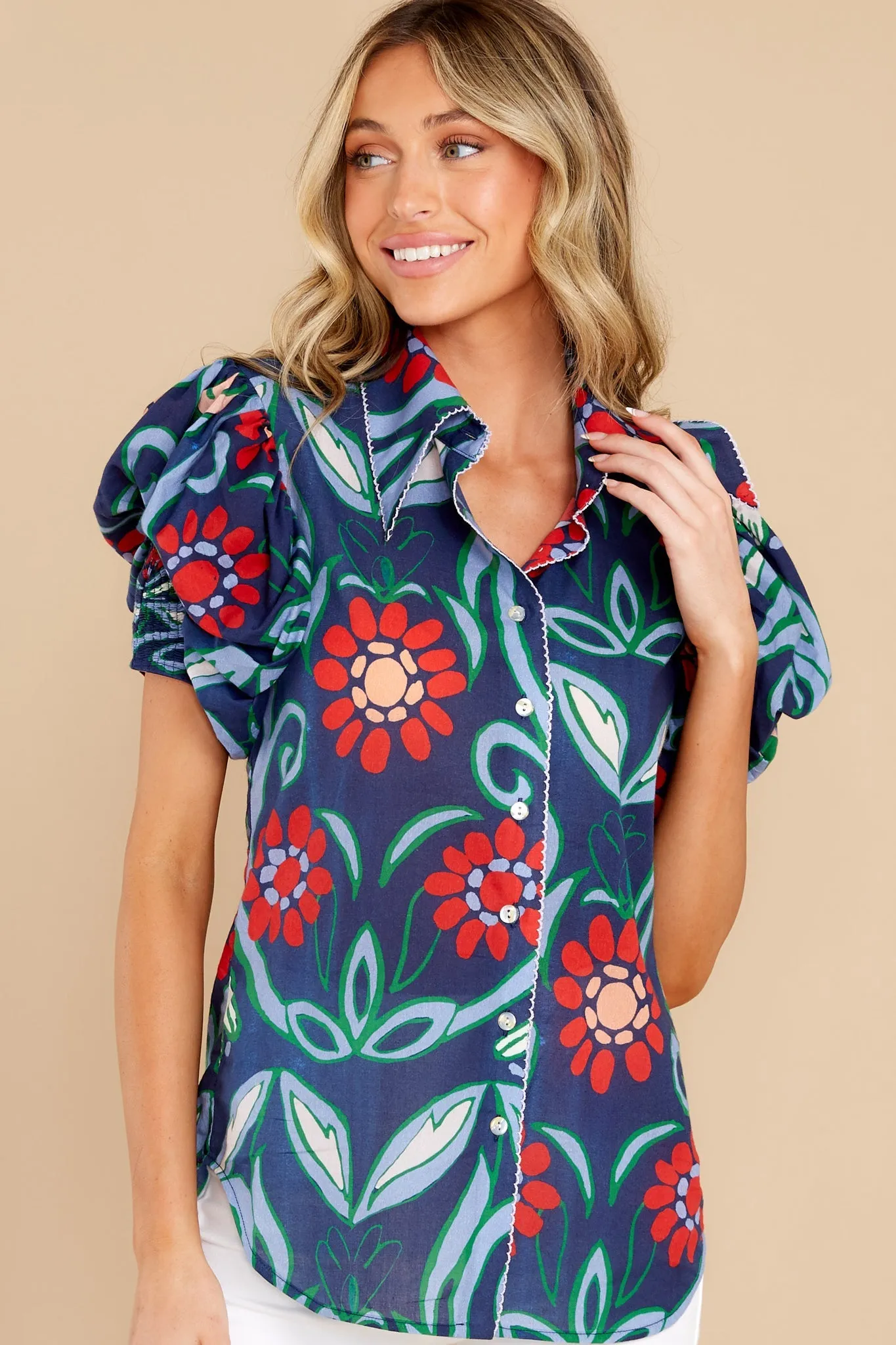 Pilar Roco Azul Blouse