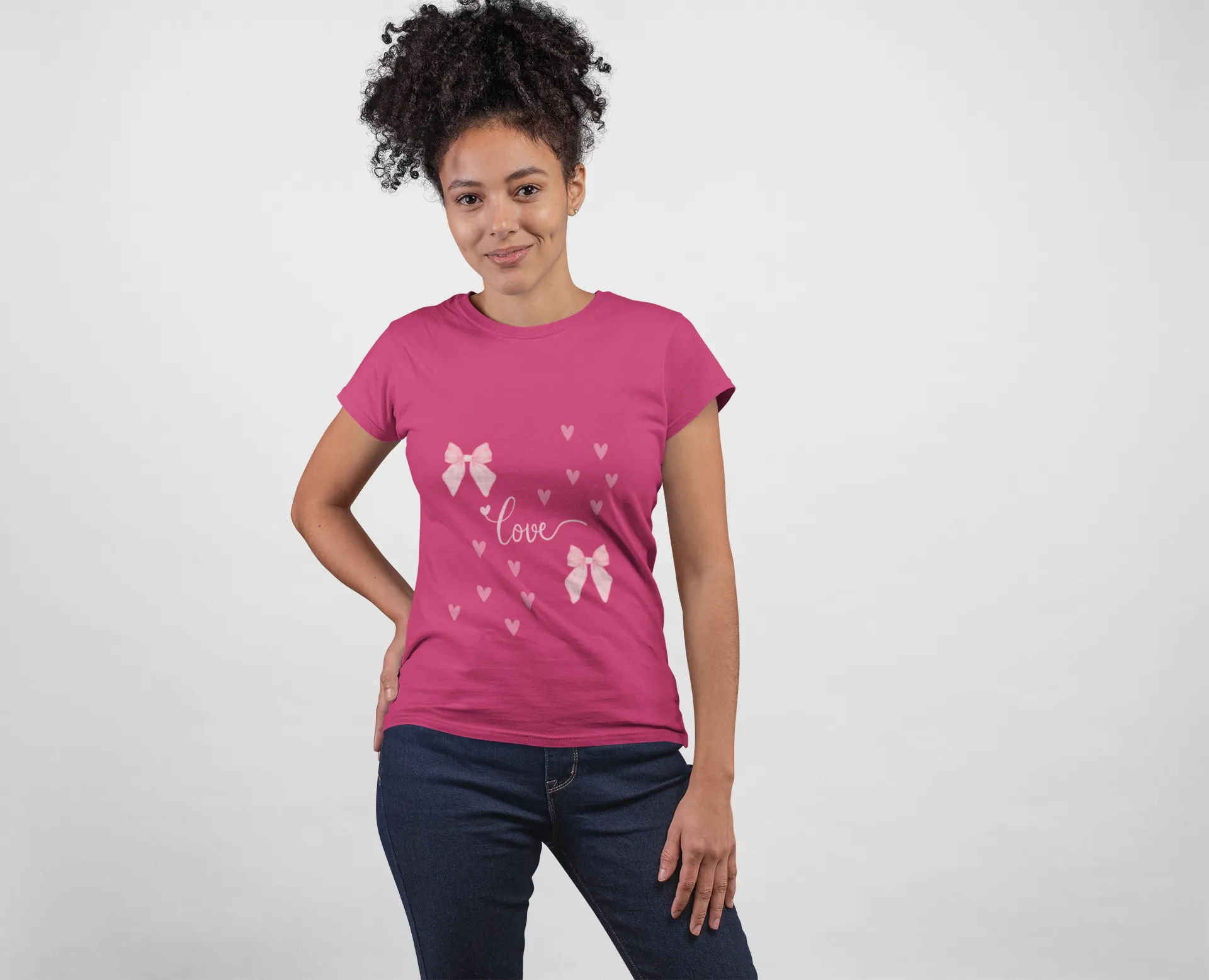 "Love & Bows" Women's T-Shirt – Cute & Feminine Faith-Based Tee