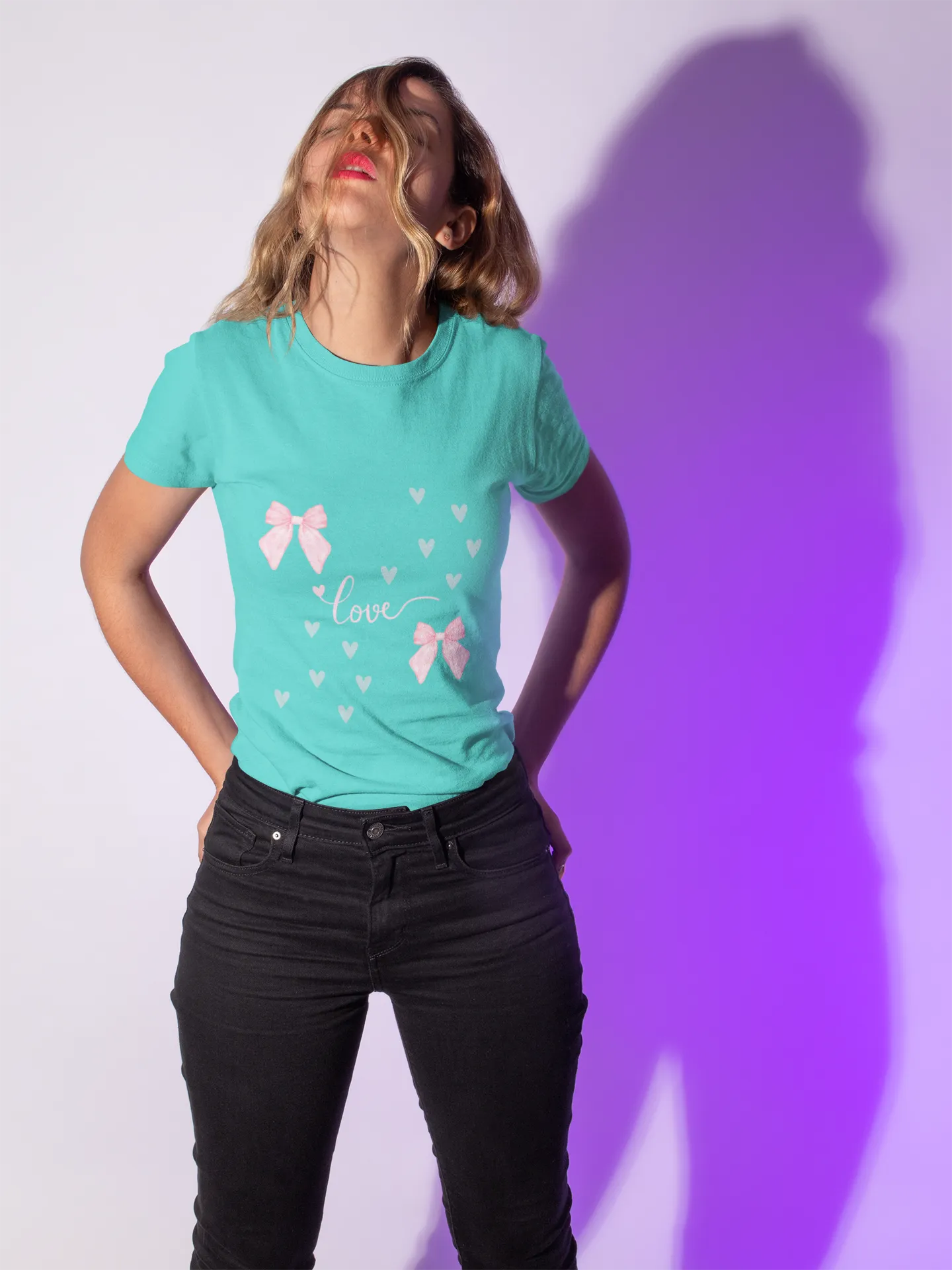 "Love & Bows" Women's T-Shirt – Cute & Feminine Faith-Based Tee