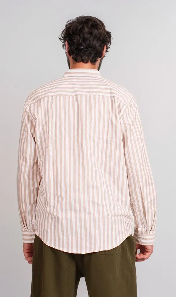 R206384 -Striped Button-Up Shirt - Light Pink