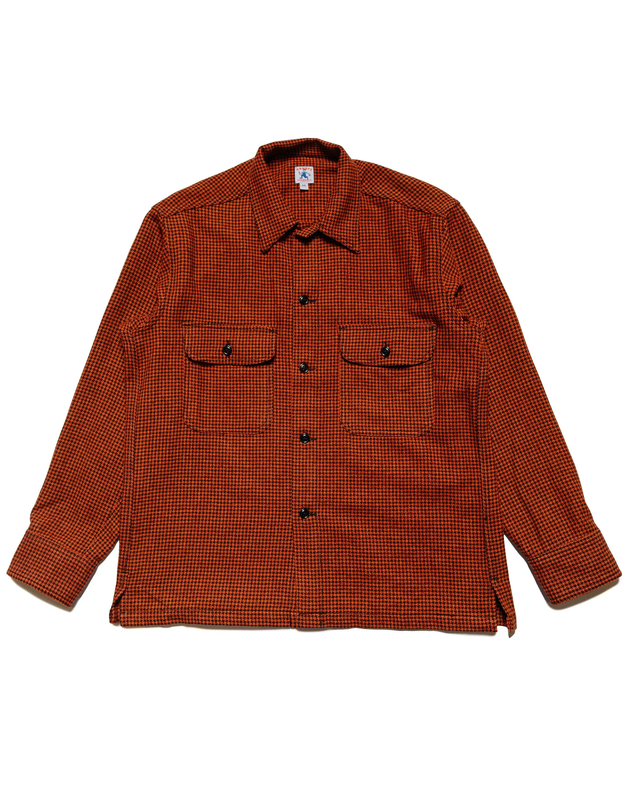 Randy's Garments Over Shirt 50/50 Houndstooth Deep Orange