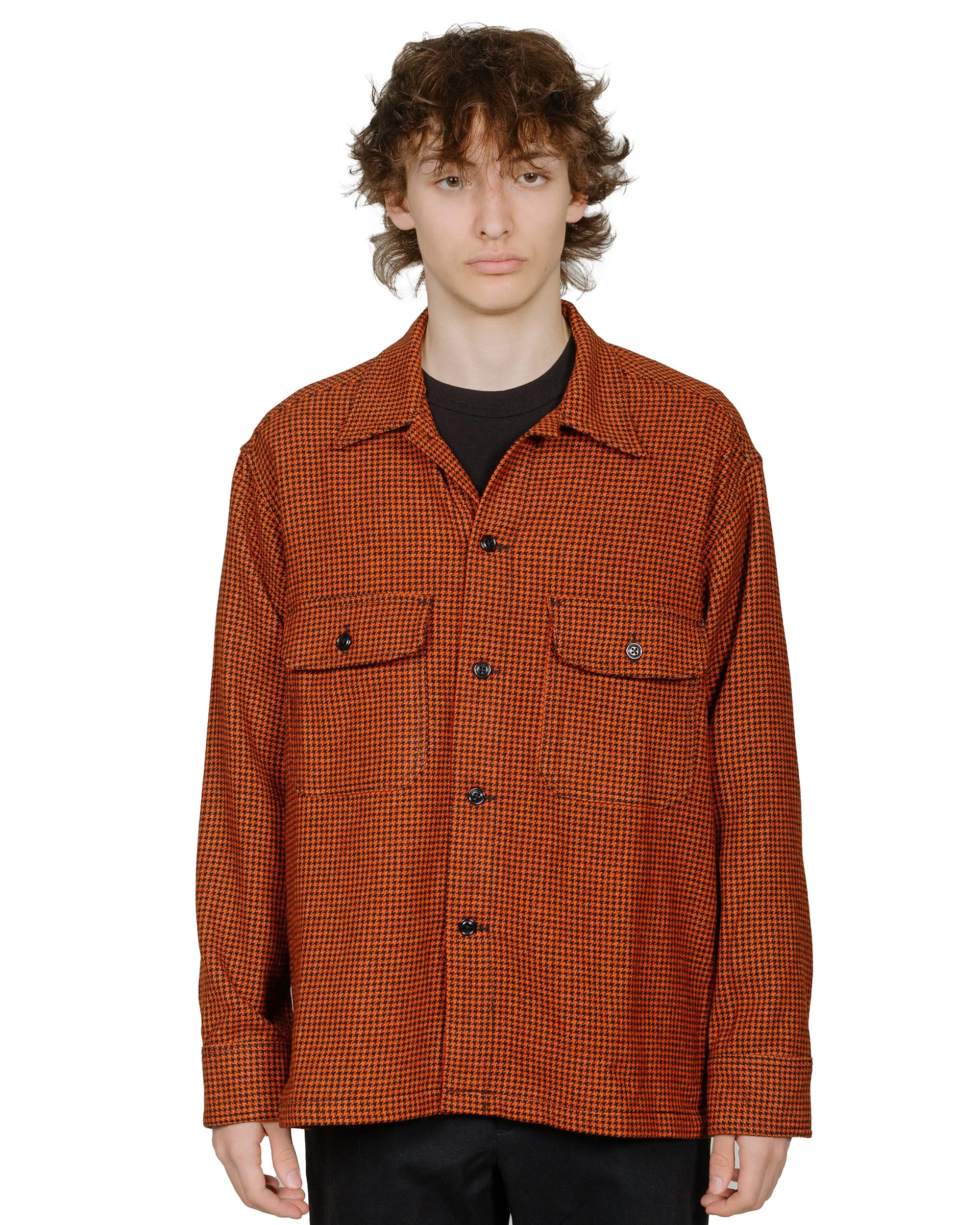 Randy's Garments Over Shirt 50/50 Houndstooth Deep Orange