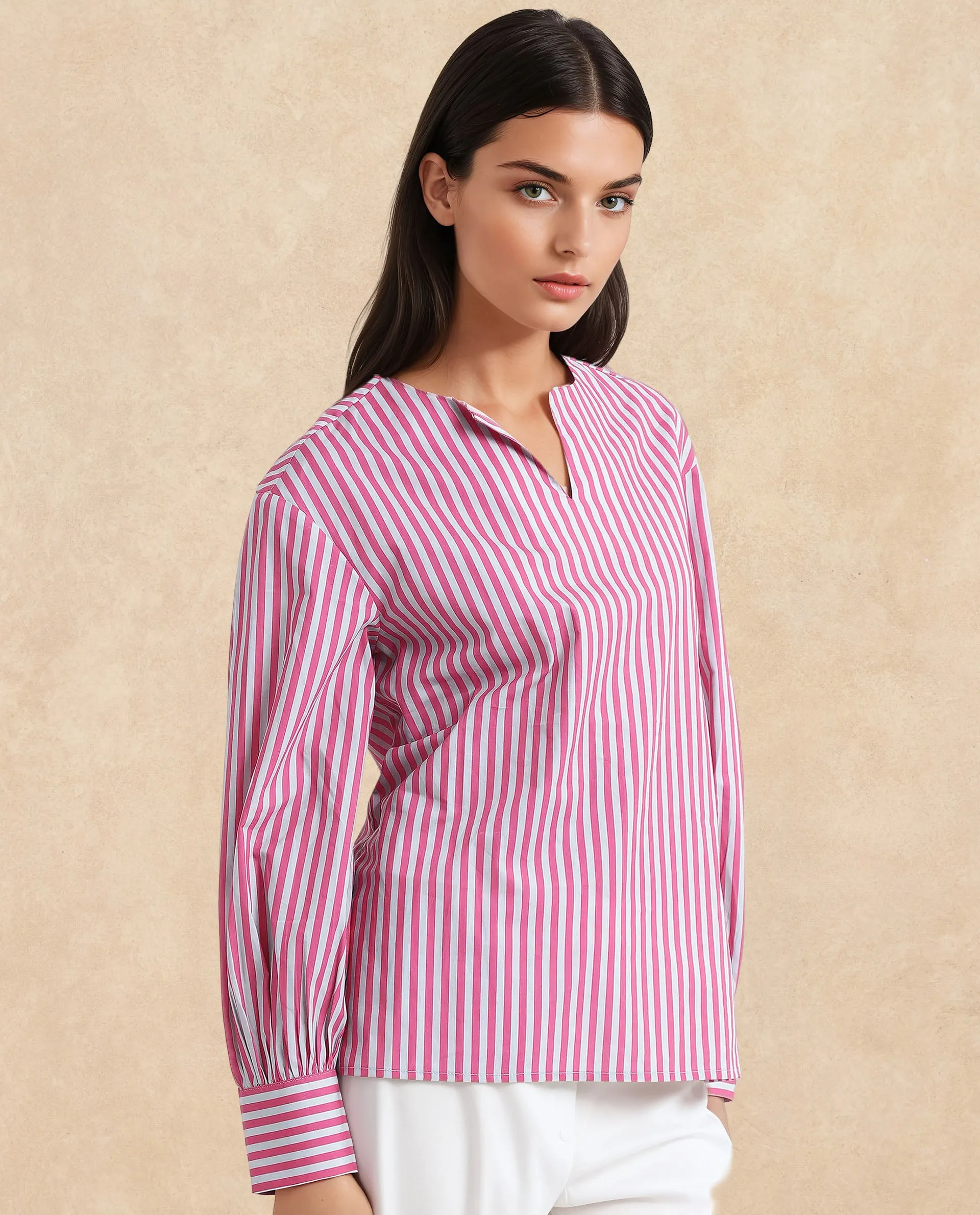 Rareism Women Myrto Pink Printed Top