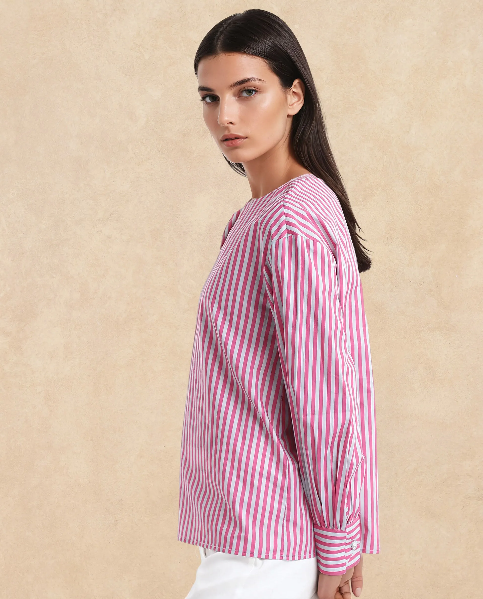 Rareism Women Myrto Pink Printed Top