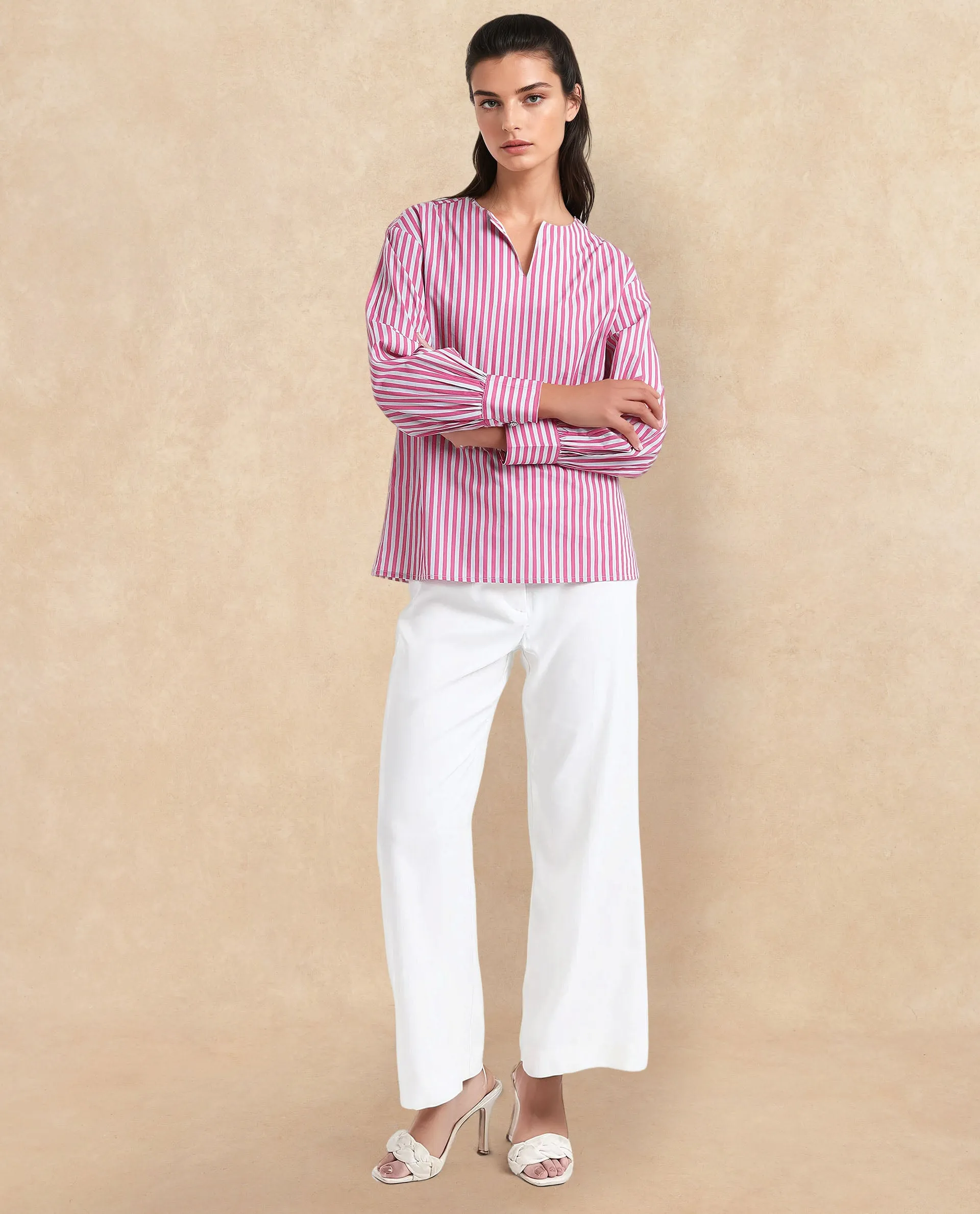 Rareism Women Myrto Pink Printed Top