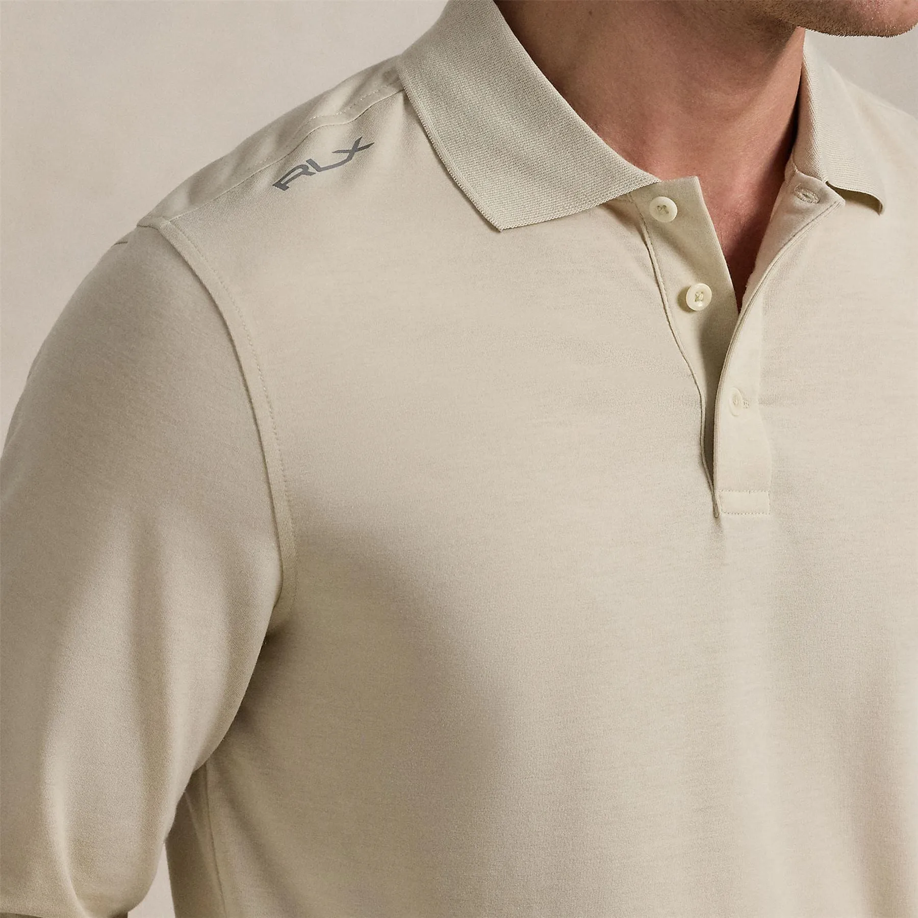 RLX Lounge Jersey LS Polo Basic Sand - AW24