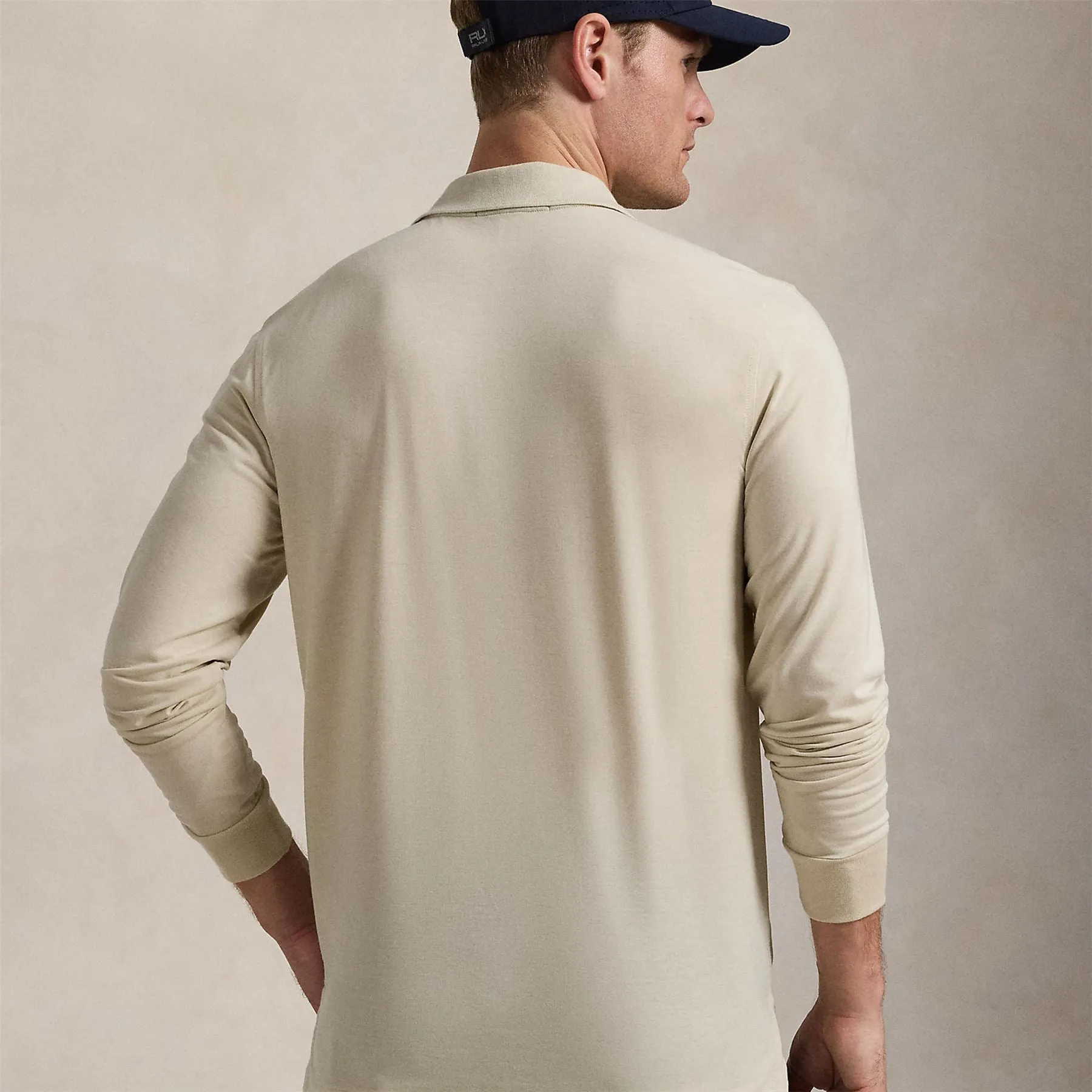 RLX Lounge Jersey LS Polo Basic Sand - AW24
