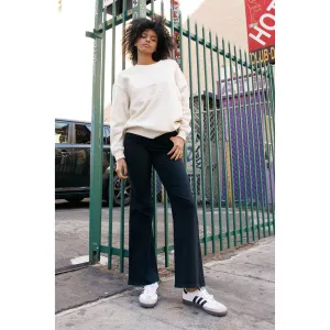 Soft Stretchy High Rise Everyday Flare Jeans - Black