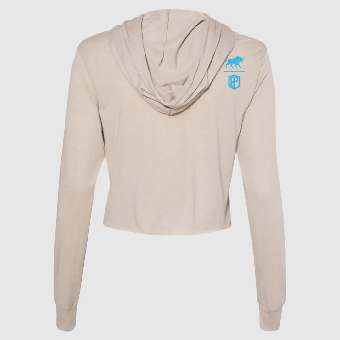 Sol y Kilos Cropped T-Shirt Hoodie (MAD-Heather Dust)