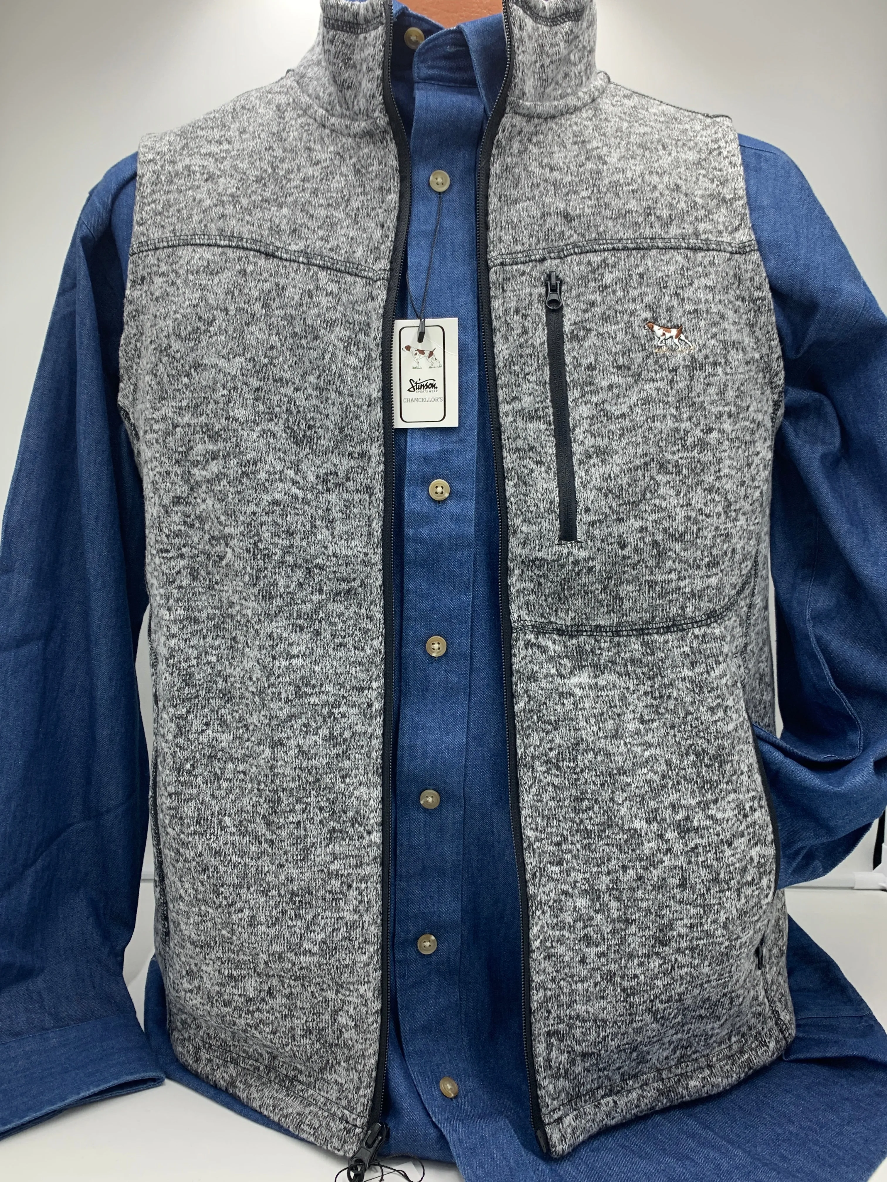 Stinson  Heathered  Fleece Vest- Black