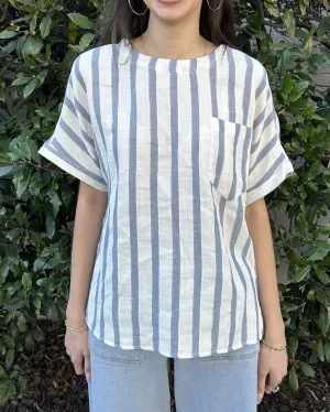 Striped Top - Ocean Blue