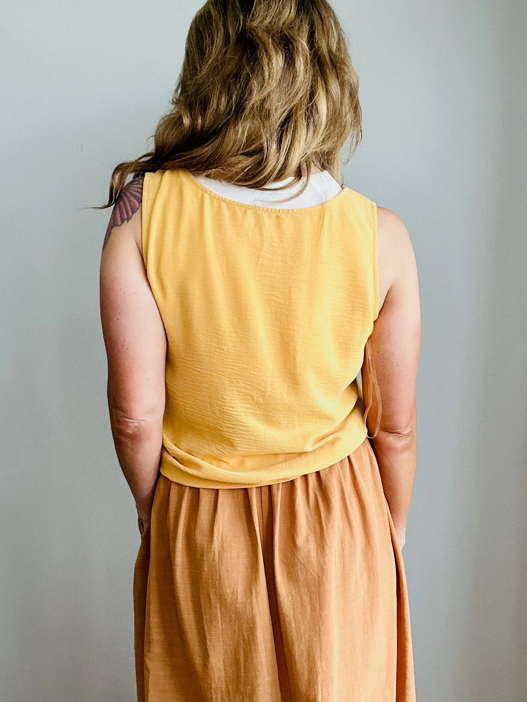 Sunny Days Tie-Front Sleeveless Blouse