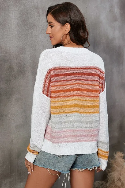 Sunrise Rainbow Stripe Sweater