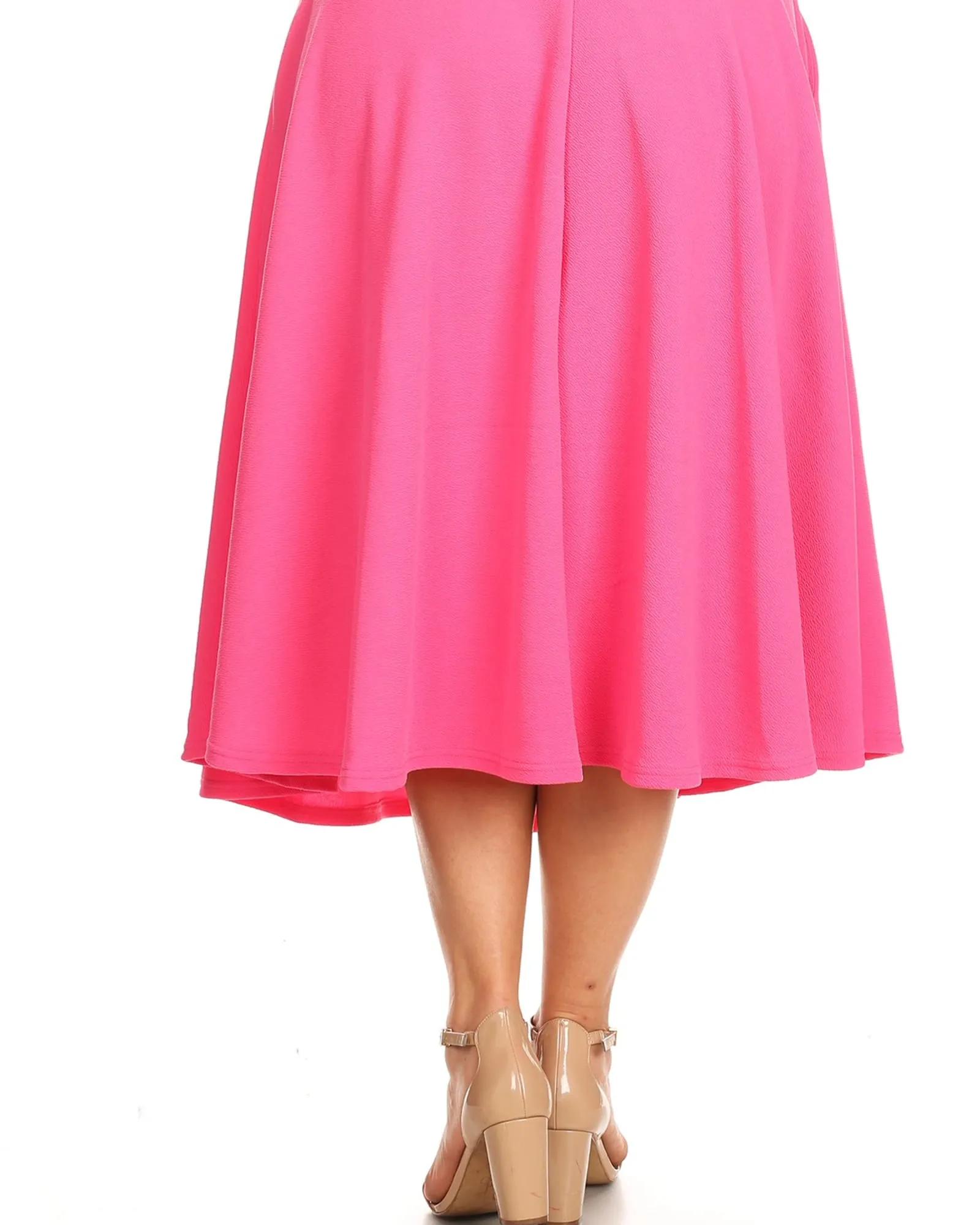 Tasmin Flare Midi Skirt | Fuchsia