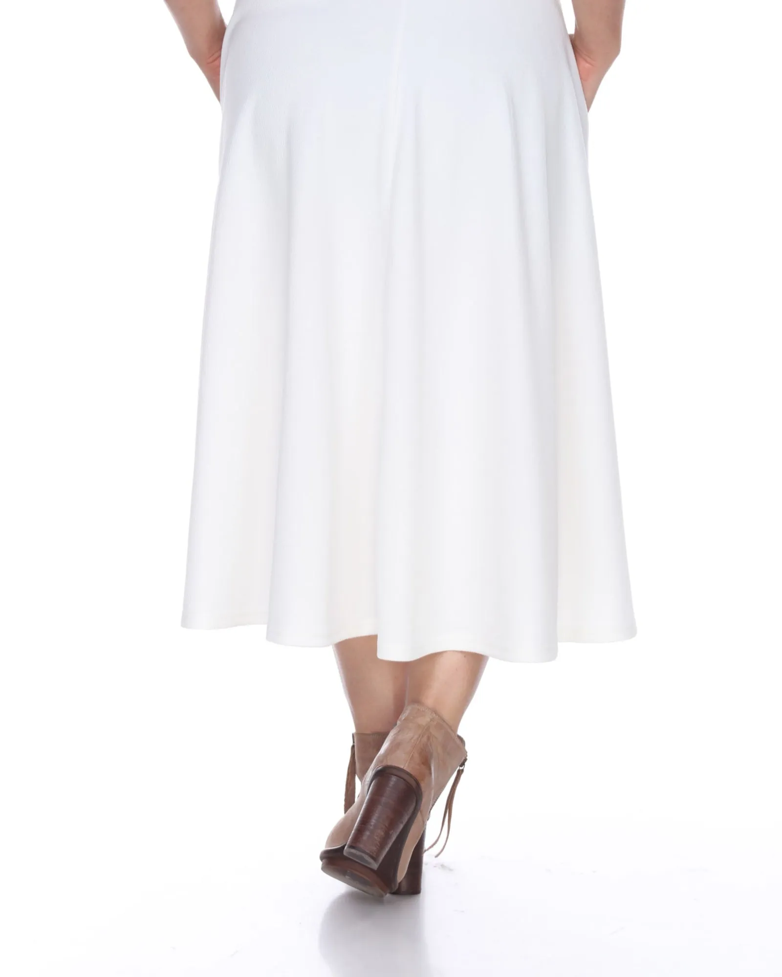 Tasmin Flare Midi Skirt | White